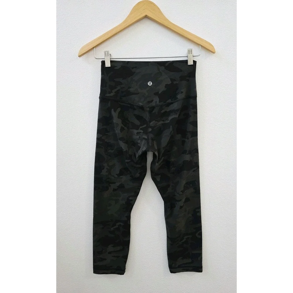 Lululemon Align Crop Leggings Women's Size 6 High Rise Green Camouflage